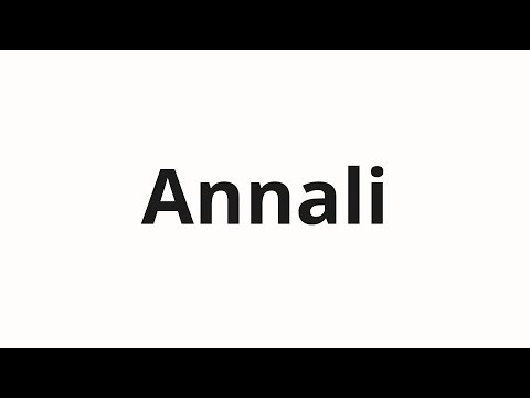 How to pronounce Annali