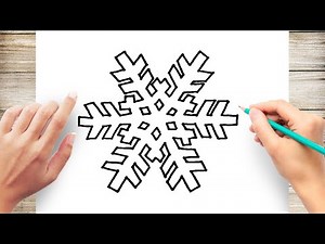 How to draw snowflake step by step
