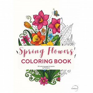 Adult Coloring Book - Spring Flowers, Floral Coloring Pages, Digital Download PDF and PNG, Relaxing Flower Art, Intricate, Line Art - Etsy Canada