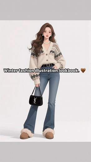 Winter fashion illustration lookbook. 🤎 #winter #wintervibes #fashion | Her Favorite Choice