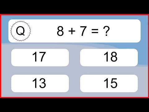 20 Addition Quiz Exercises for Kids