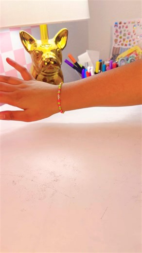 Make a bracelet with me! #trendingshorts #beadedjewelry #fyp #preppy #jewellery #beads #claybeads