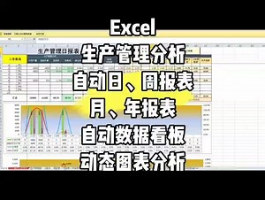 Excel生产管理分析自动生产日报表生产周报表生产月报表自动数据看板动态图表分析