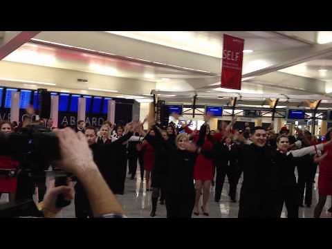 Flashmob by Delta Flight Attendants in ATL .MOV