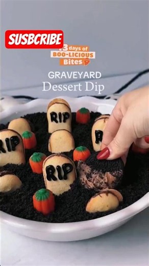 How to Make Graveyard Chocolate Cheesecake Dip! 🎃✨ | Easy Halloween Dessert