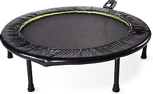 Stamina Folding Trampoline with Smart Workout App, Black - Portable Fitness Rebounder for Home Gym, Cardio & Strength Training, Jumping Exercise Equipment