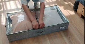 GRANNY SAYS Underbed Storage Bins 2-Pack Large Storage Containers with Sturdy Bottom Panel Under The Bed Organizer to Store Spare Beddings and Clothes Light Gray