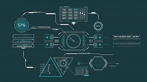 Animation of high-tech screen design for data processing