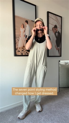 Gabrielle Amodeo on Instagram: "The Seven Point Styling Method (explained simply): The idea is that every outfit looks more intentional when it has 7 style “points.” Each item you add counts as a point, and once you hit seven, the outfit feels finished instead of basic. Base outfit = 3 points • Top • Bottom • Shoes Then you add 4 more points from details like: • Jewelry (earrings, necklace, rings) • Belt • Bag • Jacket, blazer, cardigan • Sunglasses • Hat • Hair styled with intention • Makeup (e