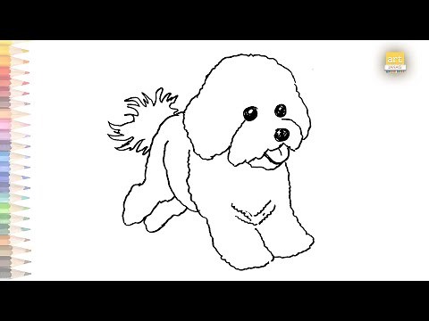 Bichon Frise puppy drawing easy 02 |How to draw Bichon Frise breed dog step by step|Outline drawings