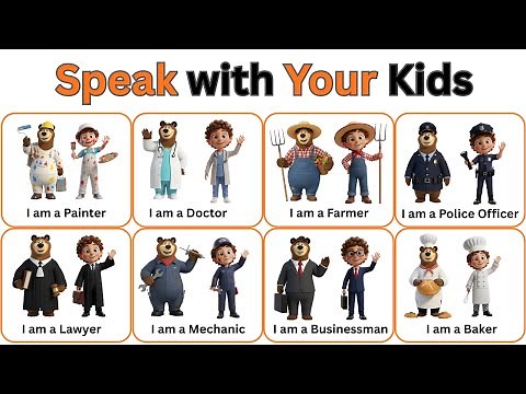 Speak English with your kids | Professions Names in English for Kids | Learn 60+ Jobs with Examples