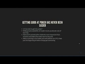 Evolution of Poker Strategy and why now is a good time to start playing