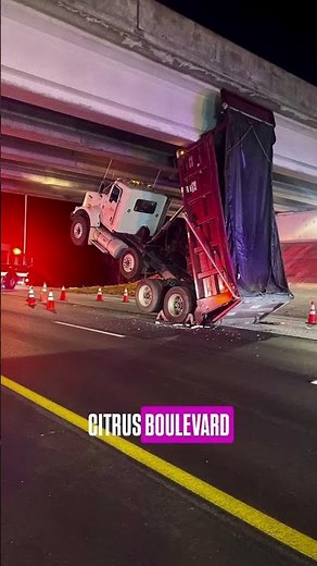 Dump truck strikes overpass bridge on I-95 in Martin County