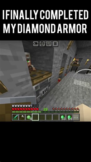 finally completed my diamond armor using my villagers#minecraft#technogamerz#viral#shorts#viralvideo