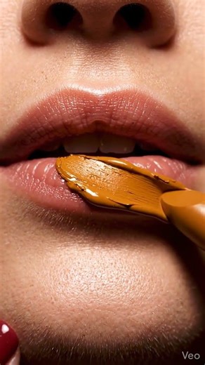 Perfect Glossy Mustard Color Lips #beautyshorts #makeup #lipgloss #lips #satisfying #lipstick
