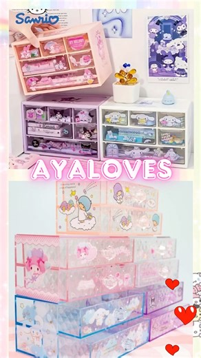 Kawaii Sanrio Storage Boxes 💗🌸 #mymelody #music #kuromi #hellokitty #kawaiistyle