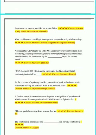 Wastewater Practice Test Exam Florida 2025 Complete Exam Questions and Correct Answers video