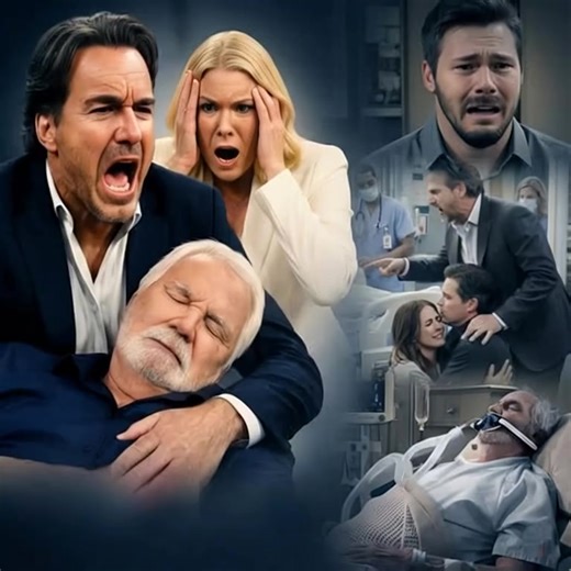 💥💔 ERIC FORRESTER DIES IN RIDGE’S ARMS — AND HIS FINAL WORD EXPOSES A BOMBSHELL THAT SHAKES THE FAMILY TO ITS CORE 😱🔥 Chaos exploded at what should have been a peaceful family dinner when Eric Forrester suddenly collapsed, gripping Ridge’s shirt as he gasped his final, chilling whisper: “Dad… they lied.” Within minutes, the patriarch of the Forester empire was gone — leaving the mansion frozen in horror. Paramedics arrived too late, but one terrifying truth hit even harder: Eric didn’t just 