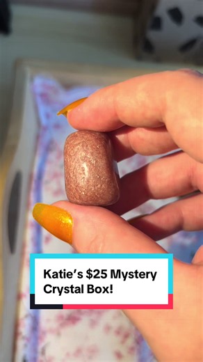 Katie’s crystal mystery box to promote feelings of safety, harmony, and healing! Thank you so much for ordering, Katie! Cheers to you! #crystalshop #asmr #orderpacking #mysterybox #crystalorderpacking
