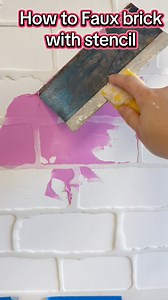 I tried this brick stencil on a bench I repurposed from an old bed and I love it. I will be using this stencil often and in my home I’m sure. #repurpose #hack #art #diy #fyp | Rosie's Rustics