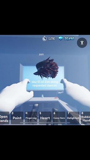 Zen dançando no Roblox VR na Praça