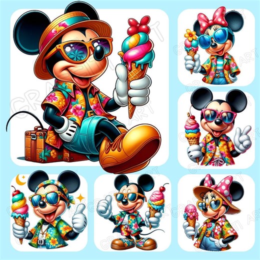 Disney Mickey and Minnie Mouse PNG Clipart Bundle (digital Download) - Etsy Australia