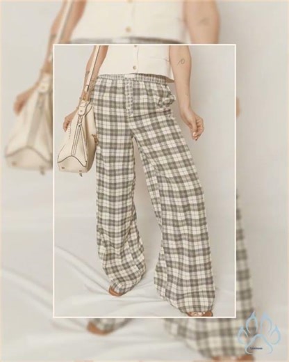 Plaid Wide Leg Pants