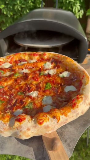 🔥 Start with gas. Add wood. Finish with flavor. Bertello SimulFIRE 16" Rotating Outdoor Pizza Oven