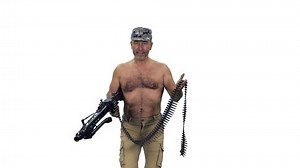 Brave Shirtless Man Running Machine Gun Stock Footage Video (100% Royalty-free) 3761221385 | Shutterstock