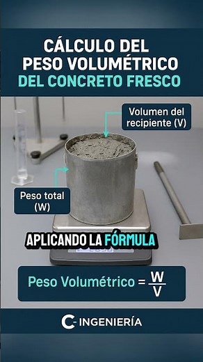 ✅Cálculo del peso volumétrico del concreto fresco #ingenieria #construction #concretoarmado #cemento