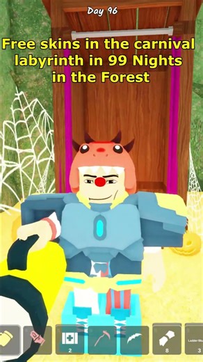 Free skins in the carnival labyrinth in 99 Nights in the forest 2
