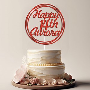 Personalized Birthday Cake Topper: Mirror Acrylic Custom Name & Age - Etsy Canada