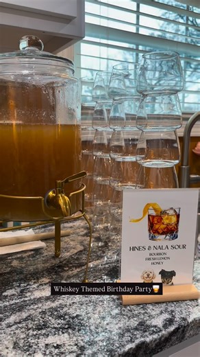 Keely Lindler Bennett on Instagram: "Whiskey themed birthday party this afternoon for my husbands 28th tomorrow. 🥃 featuring Hines & Nala’s Signature Cocktail, a homemade whiskey sour, and Mabel’s Mocktail. Every bit of food came from @publix and just want to super recommend their catering service. (Not sponsored at all- just made it so easy on me and I got a compliment from about everyone on how good the food was). We did the pub sub tray, the pinwheel tray, a fruit tray, the signature dips (w