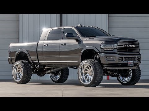 Inside Look at 2019 RAM 2500 Laramie Mega Cab - Flight Fab Air Lift - 28X16 JTX Wheels