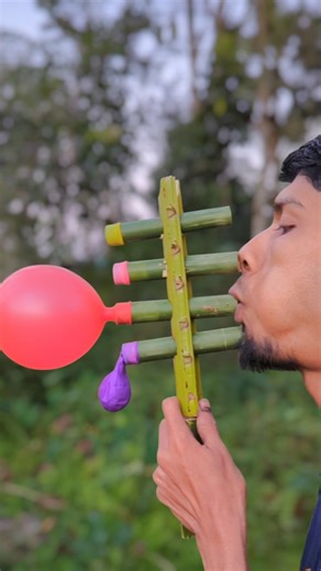 Biutiful Coconut shell mix Bamboo and coulor balloon pops #diy #art #edit #cute #new #funny