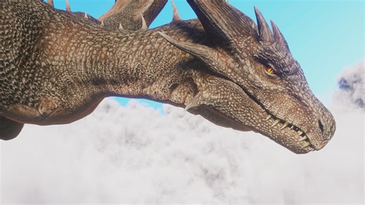 Magnificent dragon flying along the clouds   - Free Stock Video