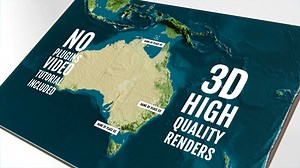 3D Physical Map - Australia and Oceania