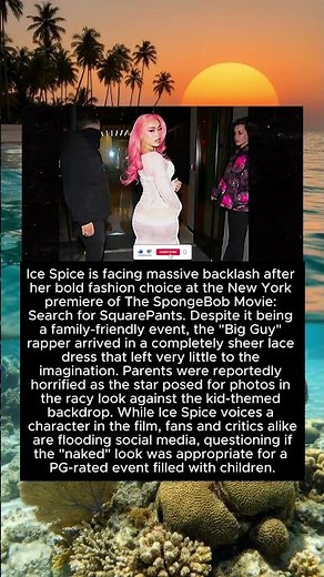 Ice Spice Under Fire! Shocking "Naked" Dress at Kids' SpongeBob Premiere Sparks Outrage! #celebrity
