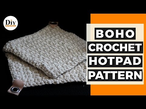 Boho Crochet Hot Pad Pattern | Adorable Farmhouse Potholder