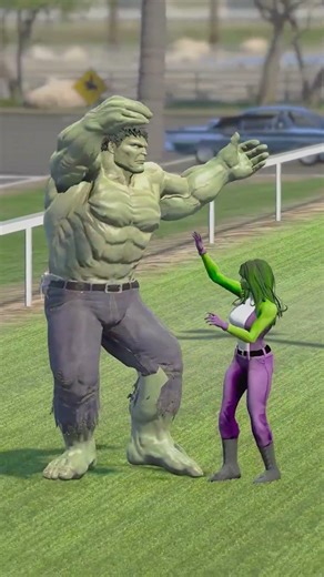 GTA 5 Hulk vs Venom 🕷️ Saving She-Hulk 💚#shorts #gta