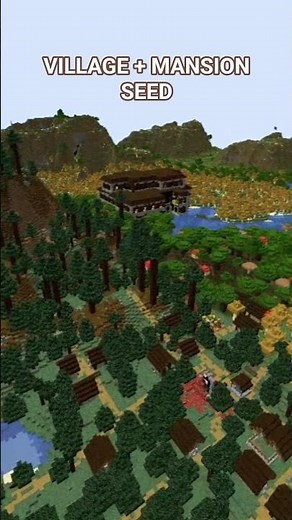 Taiga Village + Woodland Mansion at Spawn! [Minecraft Java Seed]