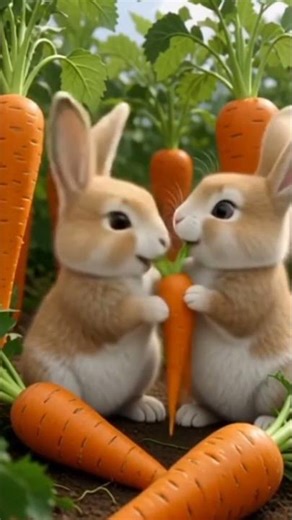 cute bunnies #carrotgarden#adorableanimal