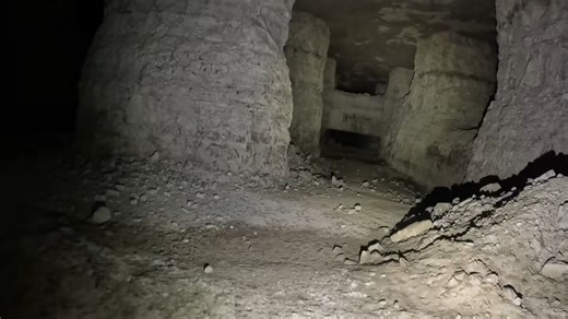 They found a massive underground complex - then reached a green lake that looks straight-up evil