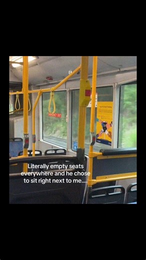terrified vids on Instagram: "A girl was recording herself on a completely empty bus late at night, just panning the camera around to show all the vacant seats. Out of nowhere, a guy boards at the next stop and, instead of sitting anywhere else, he chooses the seat right next to her without a word. He doesn’t look at her or acknowledge the camera, just settles in way too close despite the entire bus being wide open. The video captures the uncomfortable silence as she keeps filming, showing row a