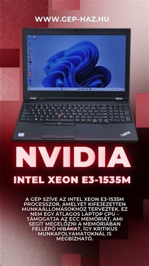 🔥 Lenovo ThinkPad P50 – Brutál Workstation XEON + NVIDIA! 💻🚀 | 16GB RAM | 512GB SSD