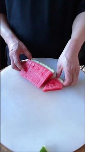 Fancy cutting method of red peach and watermelon Food Watermelon Plating Tutorial Fancy Cutting