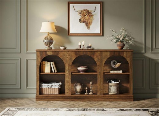 63 Inch Farmhouse Console Table, Rustic Wood Entryway Sofa Table Storage - Etsy