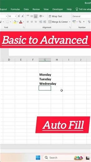 Autofill Weekdays in Excel Smart Work #excel #computer