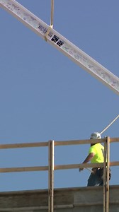 WATCH: Steel beam falls Tuesday during topping-off ceremony for new Nature & Culture Museum of Wisconsin in Milwaukee. Officials told WISN 12 News nobody was hurt. | WISN 12 NEWS