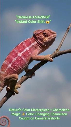 Nature’s Color Masterpiece – Chameleon Magic ✨ Color-Changing Chameleon Caught on Camera! #shorts